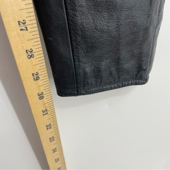 Harley Davidson Black Leather Pants Sz 2 Inseam 30.5” moto biker - Picture 6 of 11